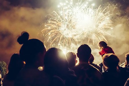 Image of people watching fireworks